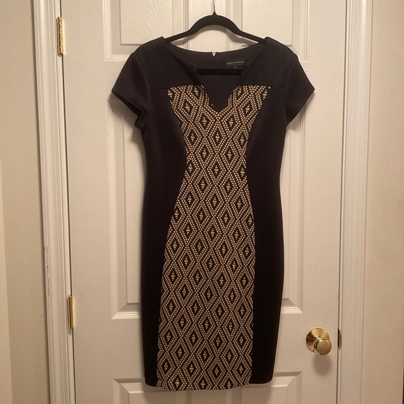 connected apparel Dresses & Skirts - NWOT Connected Apparel Black/Tan Dress…size 6